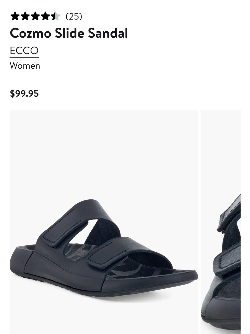 ECCO Cozmo Slide Sandal - Black - Sz 7.5-8
